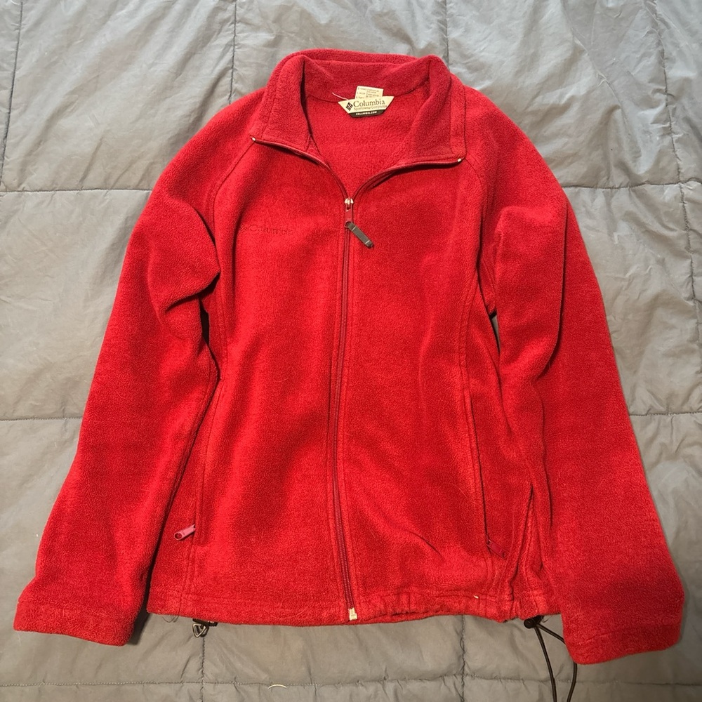 Columbia Women's Red Zip-Up Teddy Fleece Jacket